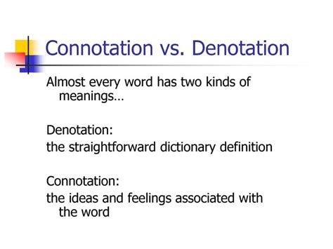 This Image Identifies The Definitions Of Denotation And Connotation