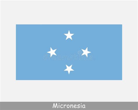 Micronesia Detailed Flag Map Detailed Silhouette Waving Flag Vector