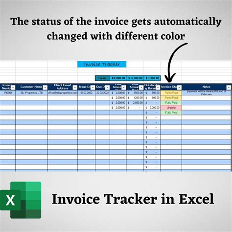invoice tracker spreadsheet  excel editable client tracker template
