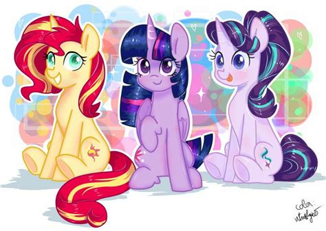 Sunset Twilight Starlight ️💜 With Images Mlp My Little Pony My