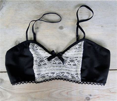 Organic Cotton Bralette In Cream And Black Made To Measure Awesome