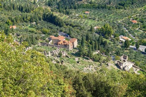 View From The Byzantine City Of Mystras Greece The City Of Mystras Is