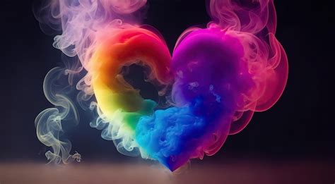 Premium AI Image | Colorful rainbow heart shape with splash rainbow ...