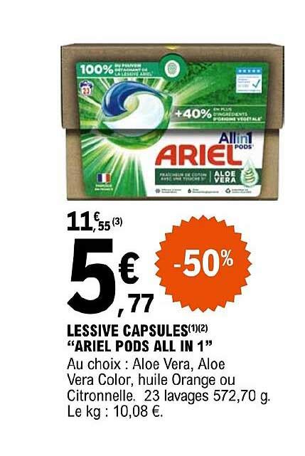 Promo Lessive Capsules Ariel Pods All In Chez E Leclerc Icatalogue Fr