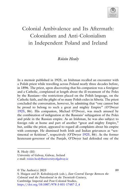 Pdf Colonial Ambivalence And Its Aftermath Colonialism And Anti