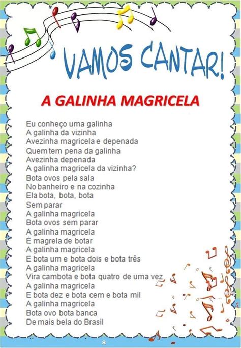 Educação Infantil Livro de cantigas populares para imprimir