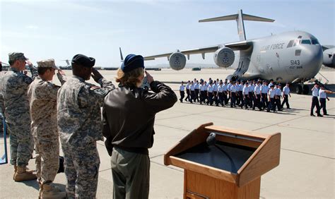 Air Force Junior Rotc Cadets Conduct Pass And Review At March Air