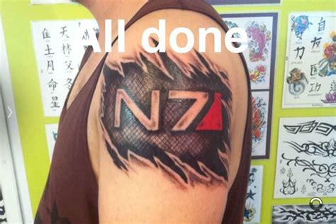 I Hear Were Doing Mass Effect Tattoos This Is My First And So Far Only Tattoo Also This