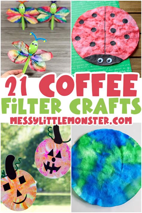21 Fun & Easy Coffee Filter Crafts - Messy Little Monster