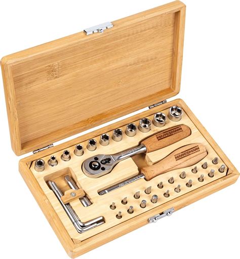 Brüder Mannesmann 41 Piece Tool Set In Bamboo Case Uk Diy