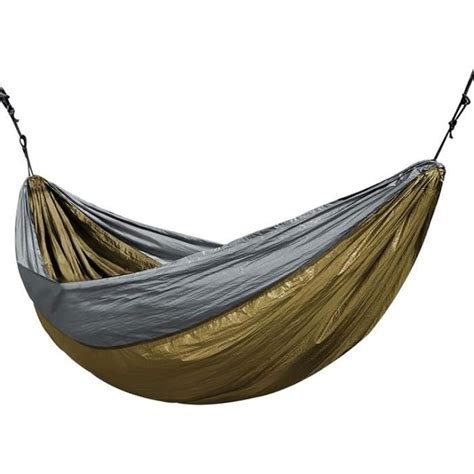 Hamac Double Extérieur en Tissu de Parachute Portable Jaune Pour 2