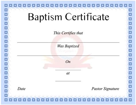 Printable Baptism Certificate Templates [MS Word] - Best Collections