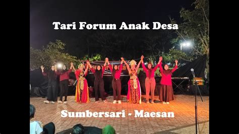 Tari Forum Anak Desa Sumbersari Maesan Youtube