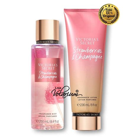 Kit Victoria Secret Strawberries E Champagne Creme E Colonia Splash