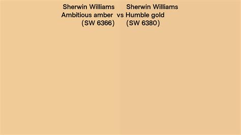 Sherwin Williams Ambitious Amber Vs Humble Gold Side By Side Comparison