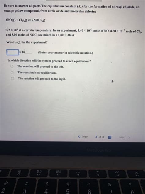 Solved Be Sure To Answer All Parts The Equilibrium Constant Chegg