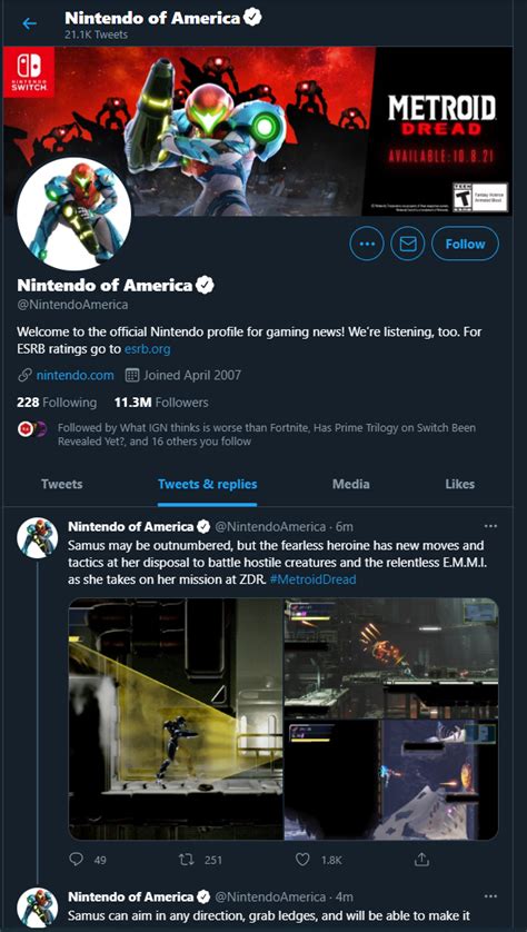 Nintendo Of America S Twitter Account Has Gone Full Metroid Dread