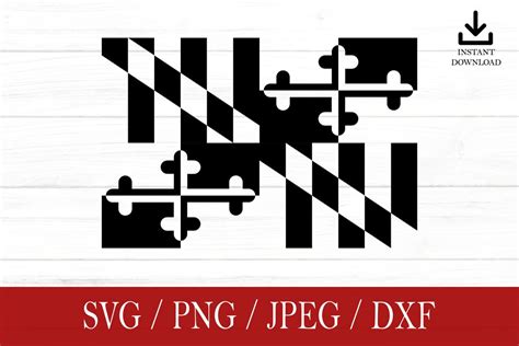 Maryland Svg Maryland Flag Svg Svg Png Dxf Jpeg Digital Download