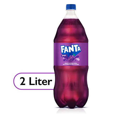 fanta brand caffeine  grape fruit soda pop  liter bottle