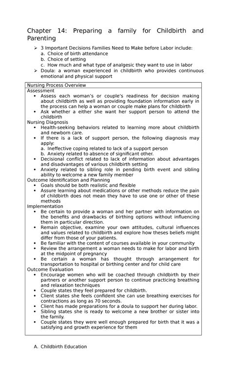 511110794-Chapter-14 - Chapter 14: Preparing a family for Childbirth