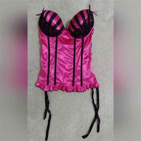 Morbid Threads Tops Y K Morbid Threads Satin Hot Pink Black Corset Top Poshmark