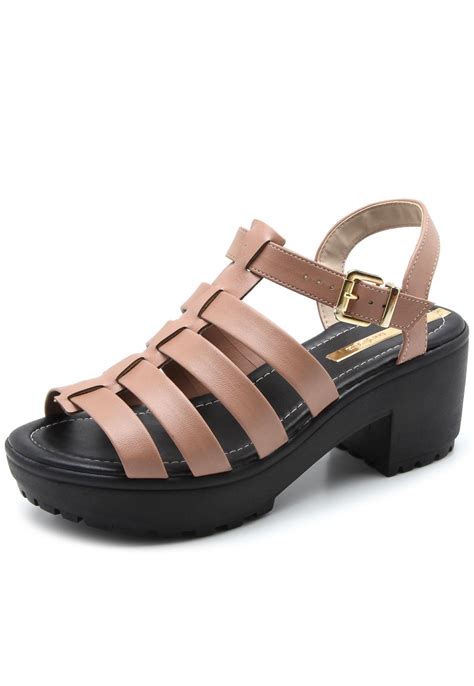 Sandália Moleca Tratorada Nude Compre Agora Dafiti Brasil