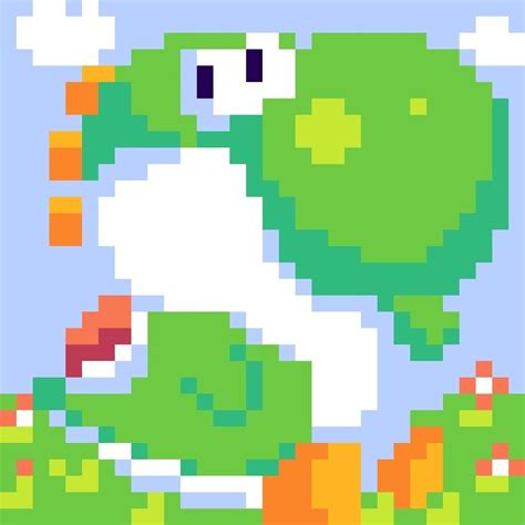 I made a pixel art version of a Drawing of Yoshi I did. 32X32 px. (10 ...