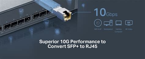 TP-Link Omada 10G BASE-T RJ45 SFP+ Module, Transmit data up to 30m at ...