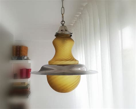 Ufo Lampe Space Age Lampe Deckenleuchte H Ngelampe Gelb Mid Etsy