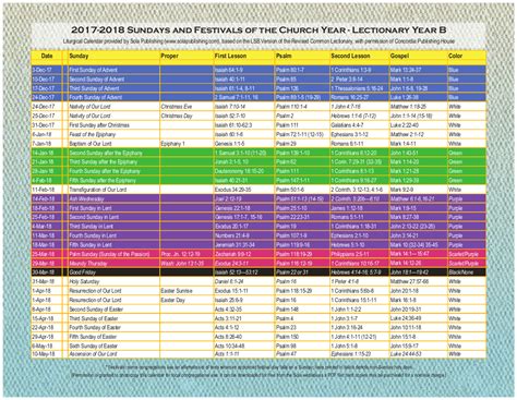 Lectionary Calendar Umc Jean Dorette