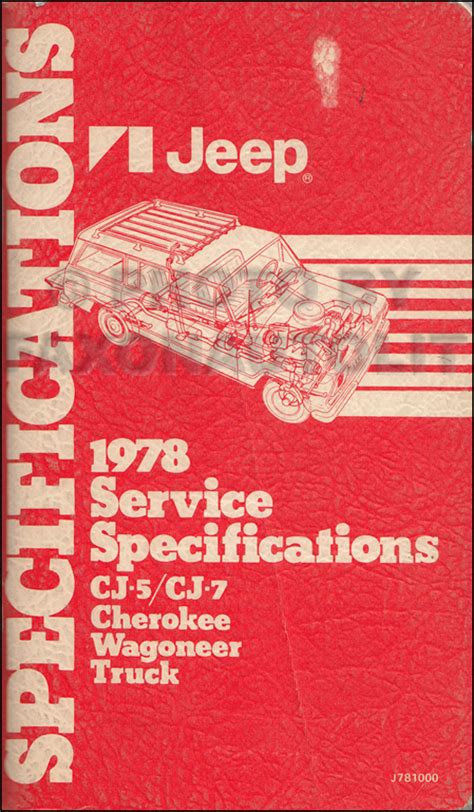 Jeep Service Specifications Manual Original