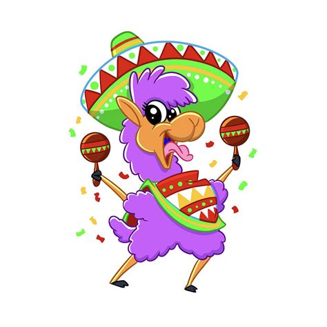 Mexican Purple Llama Cartoon Drawing by Johnnie Art - Pixels