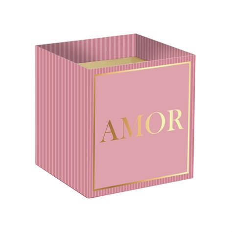 Cachepot Quadrado Harmonia c Hot Stamping cmx cmx cm pc Rosé Ouro Albano Embalagens