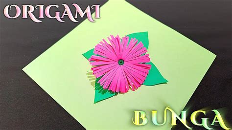 How To Make A Pretty Origami Flower Membuat Bunga Cantik Dari Origami Flower Craft Youtube