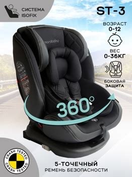 Автокресло детское AMAROBABY ST-3, Isofix класс D, группа 0+/1/2/3 ...