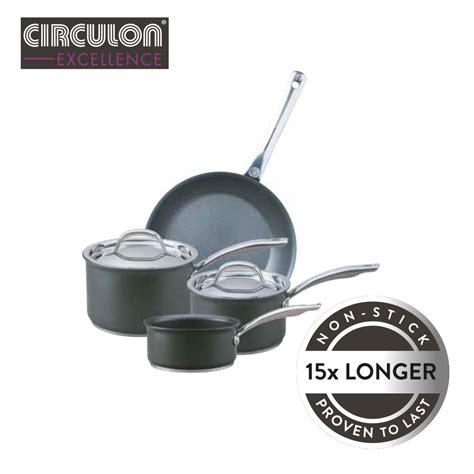 Excellence Non Stick Skillet Saucepan And Milk Pan Set Circulon · Circulon