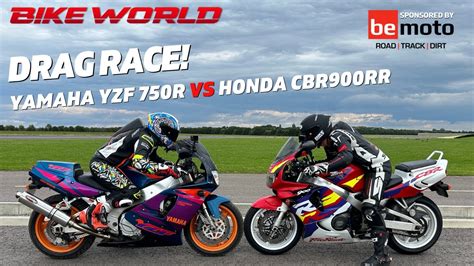 Bike World Drag Race Honda CBR 900RR Vs Yamaha YZF 750R Just For Fun