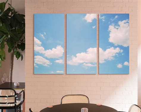 Blue Sky and Clouds Canvas Print // Blue Sky With White Cloud | Etsy