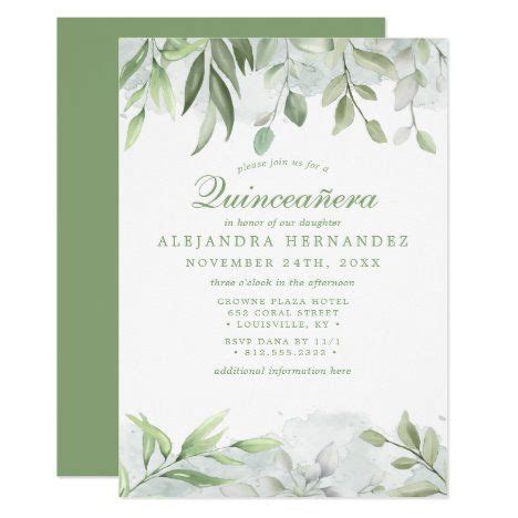 An Engagement Party Card With Watercolor Flowers And Leaves On The