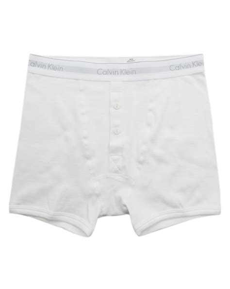 Calvin Klein Heritage White Button Fly Boxers In White For Men Lyst