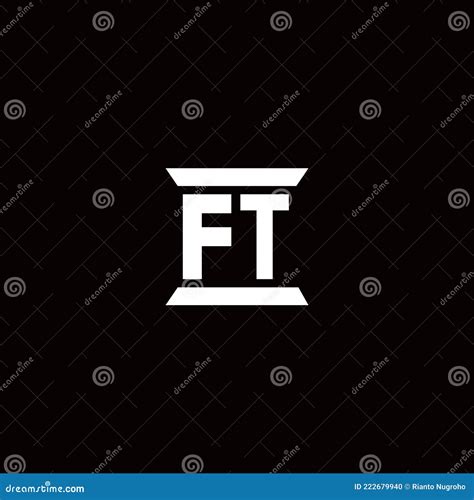 Ft Logo Monogram With Pillar Shape Designs Template Stock Vector