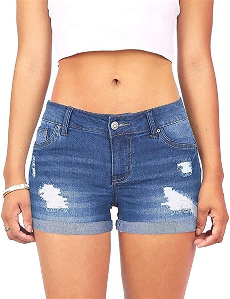 Woyaofei Junior Body Enhancing Short En Jean Pour Femme Taille Basse