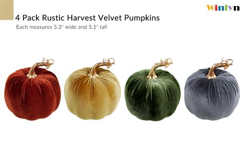 Amazon Winlyn Pcs Assorted Faux Rustic Harvest Velvet Pumpkins