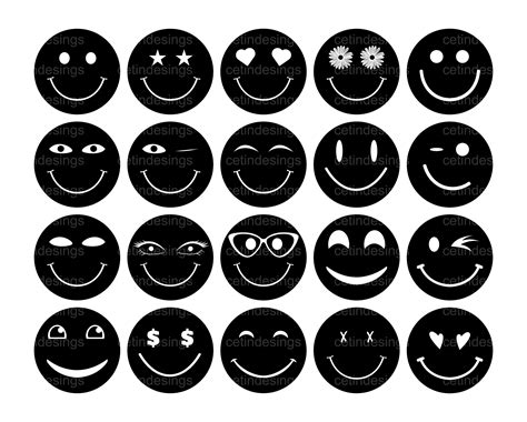 Smiley Face Svg Bundle Smiley Face Svg Smiley Etsy Emoji Svg Images