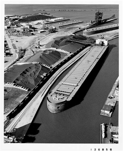 Aerial View Of Lorain Ohio Docks With Ore Carriers James B Baker And