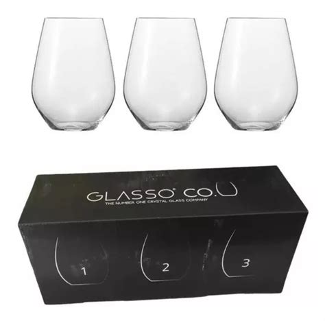 Set 3 Vasos Crystal Glass Glasso 660ml Anti Volteo MercadoLibre