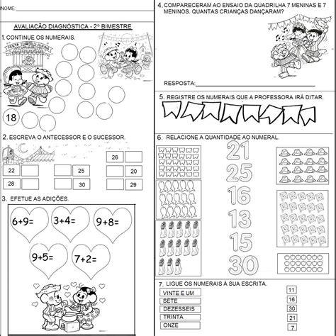 Avaliação De Matematica 1 Ano 2 Bimestre - Avaliação Matemática 1º ano - 2º Bimestre | Educação infantil