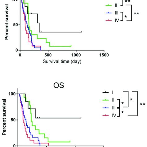 Kaplan-Meier survival curves of the dogs with oral melanoma, evaluated ...