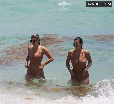 Devin Brugman Sexy With Natasha Oakley In Nude Colored Bikinis At The Beach In Miami Aznude