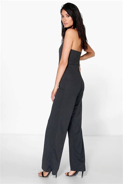 Boohoo Womens Jenna High Neck Cropped Leg Jumpsuit Ebay